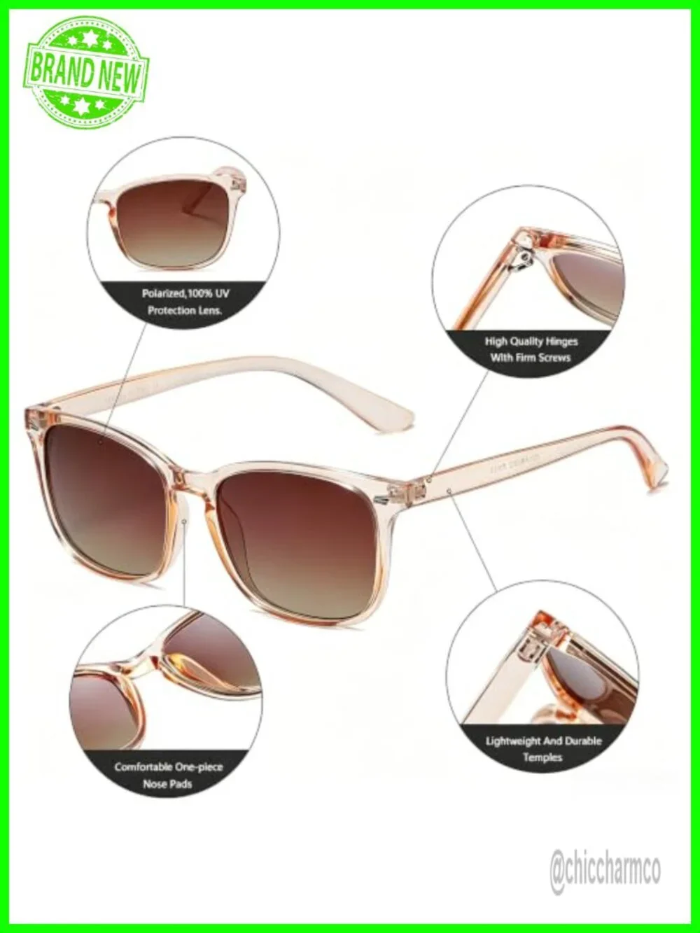 Polarized Sunglasses for Women Retro UV400 Protection TAC Lenses Lightweight